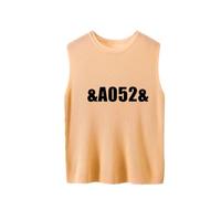 ZICUE Mujeres Punto Chaleco de Holgado Halter Sin Mangas Redondo Ideal para Casual Verano AA Naranja 7XL