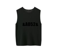 ZICUE Mujeres Punto Chaleco de Holgado Halter Sin Mangas Redondo Ideal para Casual Verano AA Negro 10XL