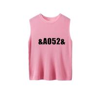 ZICUE Mujeres Punto Chaleco de Holgado Halter Sin Mangas Redondo Ideal para Casual Verano AA Rose Rosa 9XL