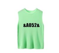 ZICUE Mujeres Punto Chaleco de Holgado Halter Sin Mangas Redondo Ideal para Casual Verano AA Verde 8XL