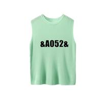 ZICUE Mujeres Punto Chaleco de Holgado Halter Sin Mangas Redondo Ideal para Casual Verano AA Verde Menta 17XL