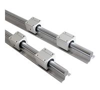 ZIDBVOYOY Guía Lineal Profesional SBR12/16/20 de 20 mm, Longitud de 300-1500 mm, con Soporte Completo y Bloque de rodamiento Lineal SBR20UU, Pieza CNC, 2 Unidades(2 Rails 4 Sbr20uu,700mm)