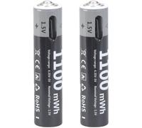 ZIDDAR 2 baterías recargables tipo C de 1,5 V, 1100 mWh, 1,5 V, LR3, para micrófono, juguete, teclado, linterna, baterías de litio para control remoto