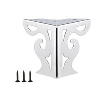 ZIDDAR 4 patas de hierro negro elegantes con diseños modernos huecos para muebles, patrón de flores para sofá, mesa y armario