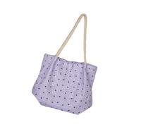 ZIDDAR Bolsa de hombro de lona floral de gran capacidad, ligera, con correa trenzada para mujer, esencial para el trabajo, bolsa de hombro con estampado floral, Purple, One Size