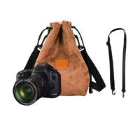 ZIDDAR Bolsa para cámara réflex digital con correa ajustable, funda suave para lentes de viaje, bolsa de almacenamiento para fotógrafos de viaje, l, Amarillo