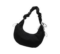 ZIDDAR Bolso bandolera acolchado para mujer, ligero, de nailon fruncido, con gran capacidad, a la moda, casual, para uso diario, Black, One Size