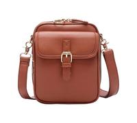 ZIDDAR Bolso cruzado vintage con correa ajustable con ranuras para tarjetas, cartera de piel sintética, bolso para teléfono para mujer, esencial de viaje, correa ajustable para el hombro, Brown, One