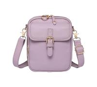 ZIDDAR Bolso cruzado vintage con correa ajustable con ranuras para tarjetas, cartera de piel sintética, bolso para teléfono para mujer, esencial de viaje, correa ajustable para el hombro, Purple, One