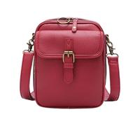 ZIDDAR Bolso cruzado vintage con correa ajustable con ranuras para tarjetas, cartera de piel sintética, bolso para teléfono para mujer, esencial de viaje, correa ajustable para el hombro, Red, One