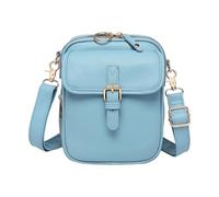 ZIDDAR Bolso cruzado vintage con correa ajustable con ranuras para tarjetas, cartera de piel sintética, bolso para teléfono para mujer, esencial de viaje, correa ajustable para el hombro, azul claro