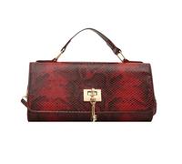 ZIDDAR Bolso de acordeón para mujer, de piel sintética, con estampado de serpiente, a la moda, a juego, cruzado, elegante, con estampado de serpiente, de noche, de piel sintética, Red, One Size