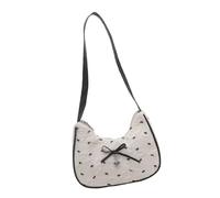 ZIDDAR Bolso de hombro elástico de algodón con burbujas con lazos únicos, interior espacioso, resistente al desgaste, bolso para mujer, bolso de mano de moda con asa superior, White, One Size
