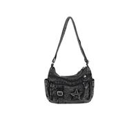 ZIDDAR Bolso de hombro para mujer, bolso de mezclilla, bolso Hobos, bolso cruzado de moda con correas ajustables, bolso de mano hoboes, Black, One Size