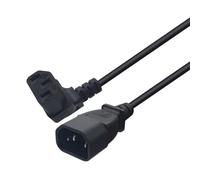 ZIDDAR Cable con codo ascendente IEC320 C14 a C13 de 60 cm, solución de distribución de energía para hervidores eléctricos macho a hembra en ángulo hacia arriba