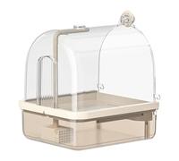 ZIDDAR Fuente automática de agua para mascotas que circula el agua para pájaros, caja de ducha con flujo de agua ajustable, bajo mantenimiento, jaula para pájaros