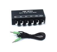 ZIDDAR Mezclador auditivo estéreo, distribuidor, selector de 2 entradas y 4 salidas, 3,5 mm, control individual, auriculares, amplificador, mezclador de producción musical