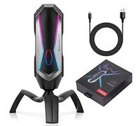 ZIDDAR Micrófono de computadora con iluminación colorida RGB para Yanmai-T1 360 grados de recogida de sonido USB