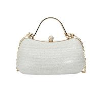 ZIDDAR Sofisticado bolso de noche con diseño ligero, correa de cadena extraíble, bolsa de hombro para cóctel, fiesta, compañero de moda, Silver, One Size
