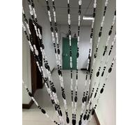 ZiDeTang Cortina de acrílico con Cuentas para Puerta, Cortina divisora de habitación con borlas (Negro, 100 x 195 cm)