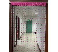 ZiDeTang Cortina de Cuentas acrílicas para Puerta, decoración del hogar, Cortina divisora de habitación (100 cm x 195 cm, corazón Rosa)
