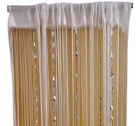 Cortina Tangpan divisora para puerta con flecos y borlas, tela plástico, Blanco, 100 x 200 cm