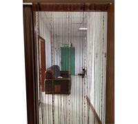 ZiDeTang Cortina Tangpan divisora para Puerta con Flecos y borlas, Tela plástico, marrón, 100 x 200 cm