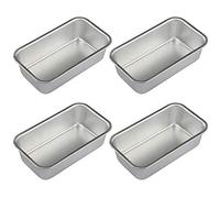 zidiau 4 moldes rectangulares de aluminio antiadherentes, aptos para horno y lavavajillas, para el hogar, cocina, pan, mousse, pudín