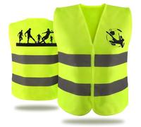 Zidoley 2 Chalecos de seguridad para niños (6-12 años), chaleco de seguridad para una mejor visibilidad de día y noche, chaleco de seguridad reflectante de 360° para deportes