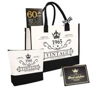 Zidoley 50. regalo de cumpleaños para mujeres 1975 bolsa muerta equipo de viaje, 50 cumpleaños para madre esposa amigos, bolso y bolsa de cosméticos y póster de cumpleaños regalo para la vendimia, 60