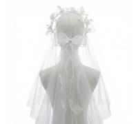 Zidoley Accesorios para el cabello para niñas de Primera Comunión, tocado para bodas, accesorios para el cabello de novia con flores blancas, decoración de corona de pelo con perlas (One piece)