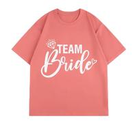 Zidoley Camiseta JGA para Mujer, Camiseta Team Bride, Camiseta JGA Team Braut Accesorios para Mujer para Disfraces de Despedida de Soltera (FR/ES, Letras, S, Regular, Regular, 3)