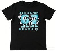 Zidoley Camiseta Six Seven Niño,Italian Brainrot 67 Meme T-Shirt Niña Niño,Steal A Brainrot Six Seven Meme Tshirts,67 T-Shirts Regalo para Navidad (FR/ES, Edad, 11 años, 12 años, Regular, Juego)