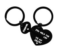 Zidoley Juego de llaveros personalizados para parejas - "You Hold The Key To My Heart" - Regalo romántico para novio y novia, regalo de aniversario de San Valentín con caja