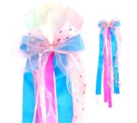 Zidoley Lazo de Cono Escolar, Lazo de Sirena, Set de Manualidades de Cono Escolar, Lazo de Cono de azúcar para niñas - 65 × 20 cm, decoración para la Vuelta al Cole (Polka Dot-Rose Red)