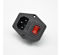 ZIDRMTKVK 1 Uds 10A 250V módulo de Entrada Enchufe Interruptor Fusible Toma Corriente Macho 3 Pines IEC320 C14(Rot)