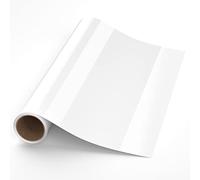 Zidwzidwei Vinilo Textil Termoadhesivo 12" x 6ft (30 x 182cm), HTV Vinilo de Transferencia de Calor para Cricut, Fácil de Cortar y de La Hierba de la Prensa de Calor en Las Camisas de Vinilo(Blanco)
