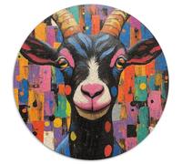 Ziege Adultos-Niños Rompecabezas Redondo 1000p Los animaless Haustiers Cute Circular Puzzle Niños: TaHaustiere Portátil Juguete Edugatoivo Decoración Hogar 1000pcs (67.5x67.5cm)