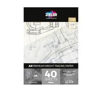 Zieler - Bloc de papel de calco A3, 90 g/m², peso medio, 40 hojas