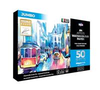 Zieler - Bloc de papel para acuarela con textura de grano fino Paisaje A4, 50 hojas, 300 g/m² (140 libras). Ideal para remojar y enmascarar. Fabricado en Reino Unido - FSC Mix & Acid Free