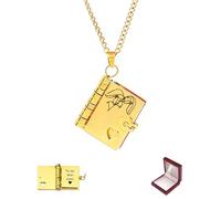 ziella Increíble collar con colgante de libro de amor con texto en inglés "To My Daughter", ajustable, de acero inoxidable, se puede abrir con 6 páginas de regalos, Acero inoxidable, No es una piedra