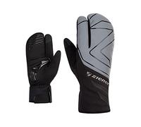 Ziener Guantes de Ciclismo Unisex DALYO para Invierno, Impermeable, Suave, Acolchados, Color Negro y Plateado