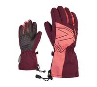 Ziener Laval - Guantes de esquí para niños, Impermeables, Lana Extra cálida, Color Rojo, 7