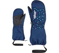 Ziener Levi AS Guantes de esquí/Deportes de Invierno Impermeables y Transpirables, Niñas, Impresión de Copos de Nieve, 80 cm