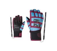 Ziener LIWA - Guantes de esquí para niña (Impermeables), diseño de Flores, Color Azul