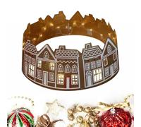 Ziennhu Collar de árbol Navidad Pan Jengibre - Accesorio Decorativo Luminoso LED | Base Adornada para Falda Fiesta Cálida decoración temática Gourmet, Acabado Impecable, Ambiente Invernal.