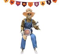 Ziennhu Esqueletos para Halloween - Animados Graciosos Duelo De Banjo - Figura Decorativa con Música Articulaciones Ojos Luminosos Tiendas Jardín Fiestas