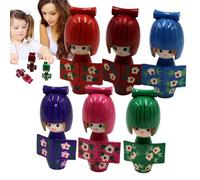 Ziennhu Figuras De Muñecas para Escritorio | Muñecas con Kimono Figuritas de Madera,6 Piezas Coleccionables Tradicionales Adornos para Comedor Sala Dormitorio Mesita de Noche Estantería Residencia