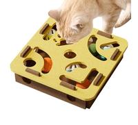 Ziennhu - Puzzle de juguete para gatos, diseño de laberinto para gatos, tabla de rascar con campanilla para gatito cachorro dentición ejercicio educación raza media