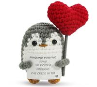 ZIENZENGYA Pingüino positivo italiano, pingüino de apoyo emocional, mini divertido pingüino positivo, idea regalo para niños, familia, pareja, amigos, tejido de punto by